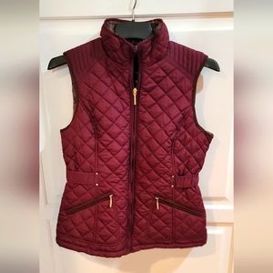 Weatherproof Quilted, Ajustable Burgandy Vest, Size S